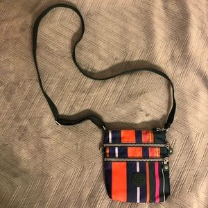 Striped Kipling crossbody purse
